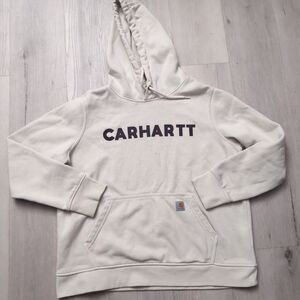 Carhartt Hoodie Women's XL Relaxed Midweight Spellout Logo Graphic Sweatshirt